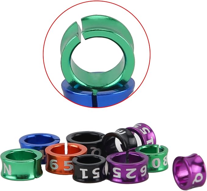 Open Bird Ring Bird Band Bird Foot Ring Bird Leg Bands Rings for Birds Tags Aluminum Alloy Split Ring Mixed Color for Parrots Hibiscus Bird Finches Etc 50Pcs (ID 4.4MM)