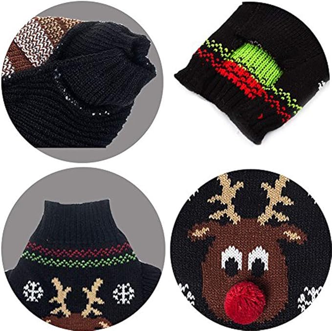 Cat Sweater Christmas Santa Claus Pet Cat Winter Knitwear Warm Clothes X-Small