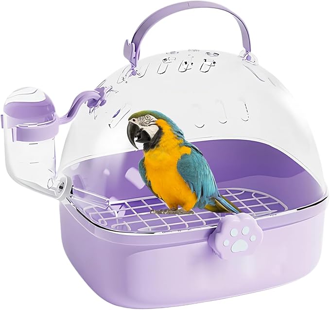 Hamster Carrier - PVC Chinchilla Carrier Cage with Drinker | Spacious Accessory for Transportation of Birds Like Parrots Cockatiels and Parakeets, Spacious Design for Macaw Sparrows