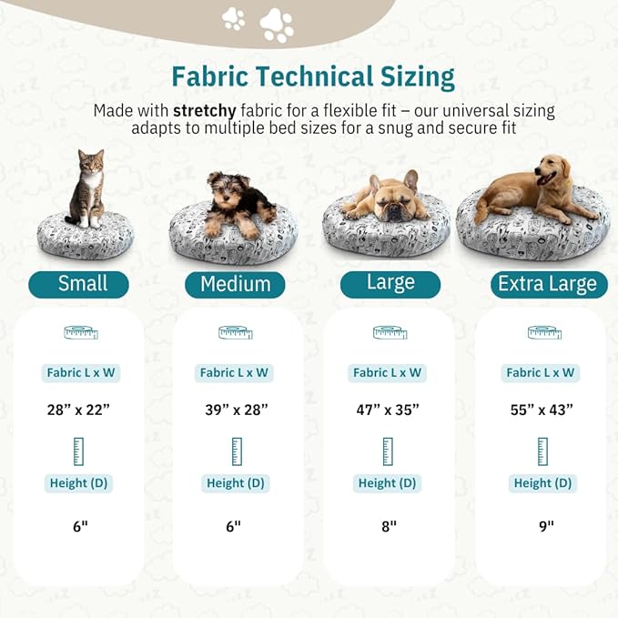 Round Dog Bed Covers Replacement Washable, Dog Bed Washable Cover, for All Shapes (Small (Up to 27″), Doodle Dogs)