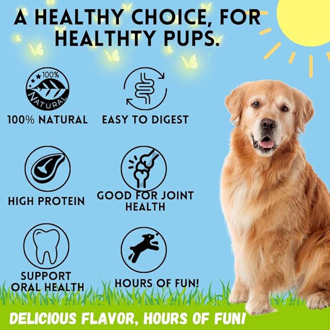 BULLYSTICKS & MORE 6 Inch Beef Collagen Springs for Dogs (10 Count) - No Hide Bones - Bully Springs Dog Chews