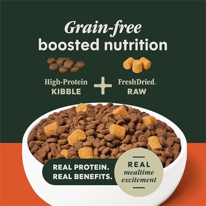 Instinct RawBoost Gut Health, Natural Dry Dog Food with Freeze-Dried Pieces, High Protein, Grain-Free Recipe - Real Chicken, 18 lb. Bag