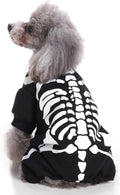 Halloween Fancy Fleece Dogs Cats Warm Pajama Coat Skeleton Costumes for Teddy, Pug, Chihuahua, Shih Tzu, Yorkshire Terriers, Papillon B-Black/White XS