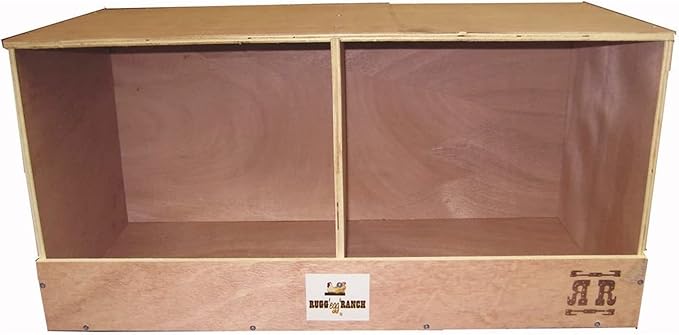 Rugged Ranch 2-Pack Duplex 24"x12"x12" Dual-Compartment Hen Nest Cubbies for 4 to 8 Hens - Wooden Chicken Coop Accessories for Interior Use, Furniture-Grade Wood, Easy Assembly