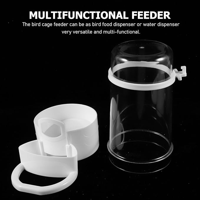 2pcs Parrot Cage Food and Water Dispensers Automatic Bird Feeder Watering Supplies for Cage Use