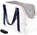 Small Dog Purse Bags,Dog Carrier Purses with Secure Harness Clip,Cotton Padded Interior, Durable Travel Pet Bag with Adjustable Strap,White