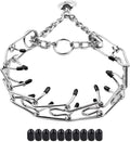 CBBPET Dog Prong Collar, Adjustable Dog Training Collar with Quick Release Buckle for Small Medium Large Dogs (Silver, M/3.0mNeck: 16"-18'' Weight:50 lbs)