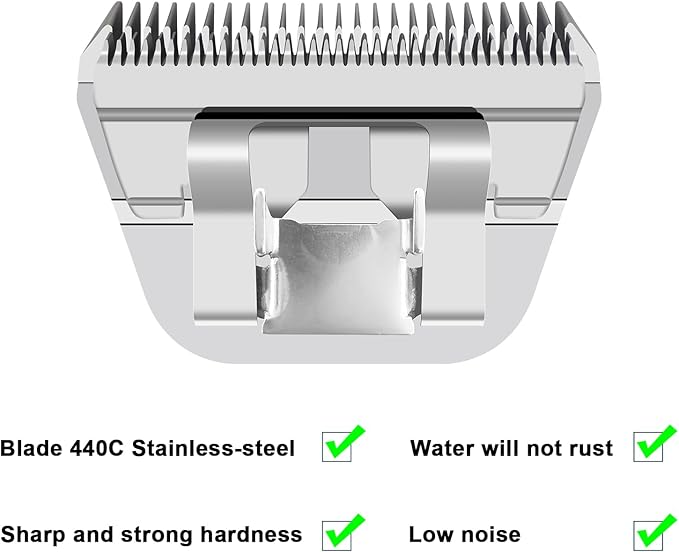 7FW+5FW+4FW Detachable Dog Grooming Wide Blades,Cut Length 1/8"(3.2mm) to 3/8”(9.5mm) Compatible with Andis,Oster A5,Wahl KM10 Series Clippers,3 Pack