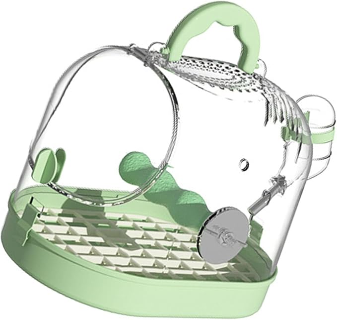 Practical Bird Cage Clear Carriers Box with Bottom Grids for Outdoor Walking Pet Travel Birdcage Transport Bird Carriers