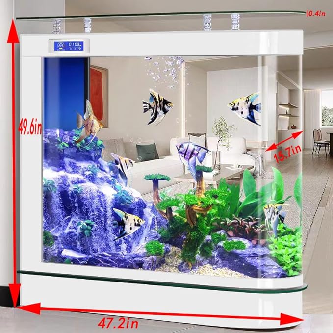 Rectangular White Large Fish Tank Deluxe Version 126 Gallon