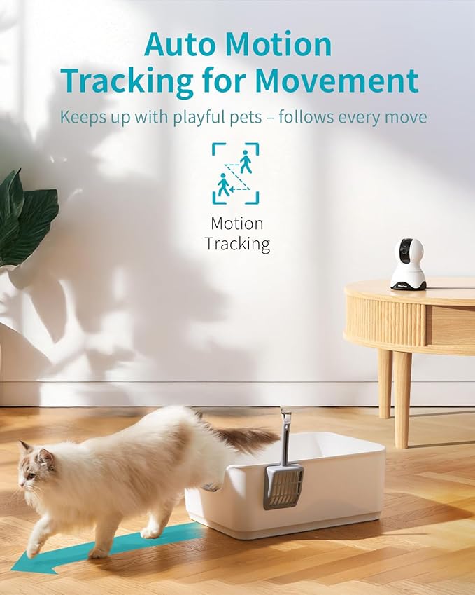 VIMTAG 5G Pet Camera Indoor with Phone APP, 4MP Dog Camera with Speaker, 360° Pan/Tilt Baby Monitor, Security Cameras for Home/Room/Nanny, Dual-Band WiFi, Motion Tracking, 2-Way Audio, Cloud & SD Card