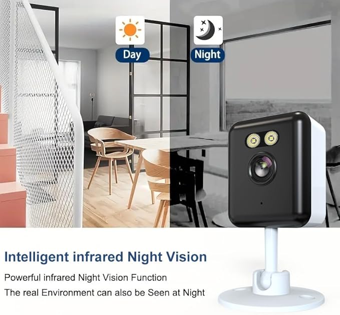 2pcs 5MP WiFi Camera,Cameras for Home Security with Night Vision,Pet Cameras with Phone App,2K Indoor Security Camera,Motion Detection,2-Way Audio,WiFi Home Camera,24/7 SD