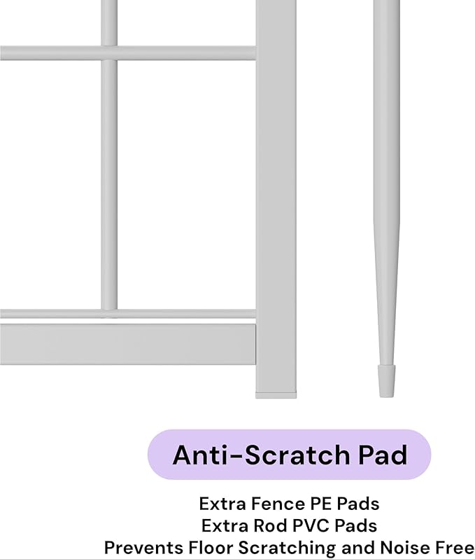 SunsGrove Indoor Dog Playpen, 40 Inch 2 Panels Play Pen for Medium and Large Dogs, Easy Setup Anti-Rust Pet Fence, White
