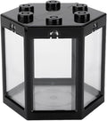 Small Betta Fish Tank Hex Shape Stackable Mini Aquarium Tank Portable Plastic Fish Bowl for Small Fish, Shrimp, Crab, Spide (Black)