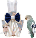 Bird Diaper Cockatiel Clothes Flight Suite, Reusable Parrot Nappy with Waterproof Inner Layer, Cute Pigeon Pants Urine Wet Suit Costume for Conure Macaw (Grey,M)