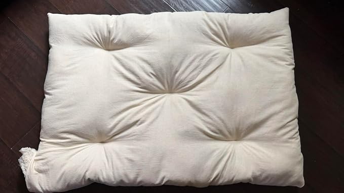 Rectangular Muslin Dog Bed Insert with Raw Cotton Filler, Natural Pet Bed Cushion Insert, Breathable Inner Pillow for Dog Bed Covers (Small 24"x15"x3")