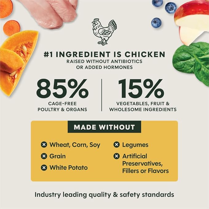Instinct Freeze-Dried Meals, FreshDried Bites, Natural Dog Food, Grain-Free - Cage-Free Chicken, 45 oz. Bag