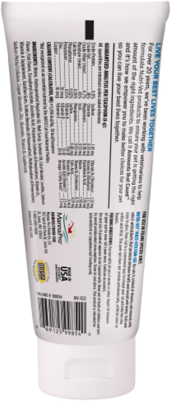 Nutri-Vet Multi-Vite Paw Gel for Cats, Daily Vitamin, Kitten Supplies, Immune Support, Cat Vitamin, Potent Antioxidants, Multi-Vitamin Paw Gel, Senior Feline Supplements, 3 oz
