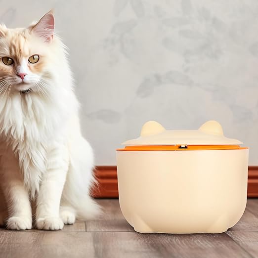 SUPVOX Enclosed Cat Litter Disposal Bin with Lid, Large Capacity Plastic Trash Bucket for Pet Waste, Includes 90 Drawstring Garbage Bags, Odor-Sealing Design for Bathroom and Home Use