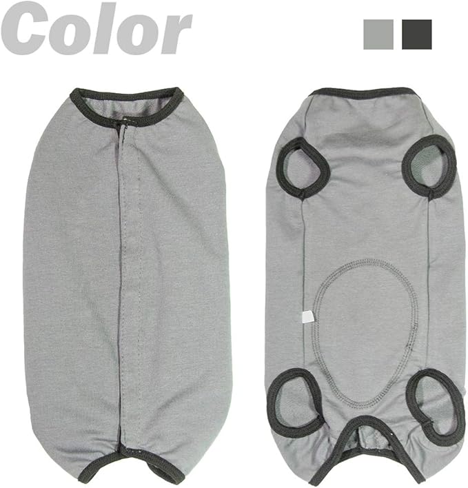 Dog’s Recovery Suit Post Surgery Shirt for Puppy, Wound Protective Clothes for Little Animals(Grey-XL)