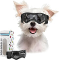 Dog Goggles Dog Sunglasses for Small Breed UV Protection Windproof with Adjustable Head Straps Chin Straps for Ride Car/Hiking Travel/On Beach-Black