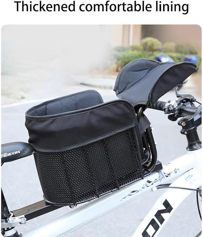Bicycle Pet Carrier Seat for Small Dogs – Front Bike Dog Basket with Steel Frame, Internal Tether & Soft Lining, Universal Mount for Mountain & Road Bikes