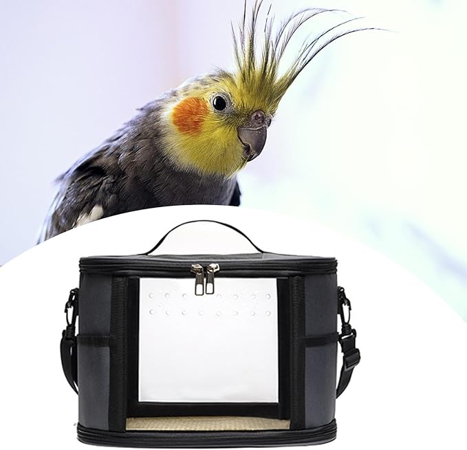 Portable Bird Carrier for Small Pets and Birds, Gray L