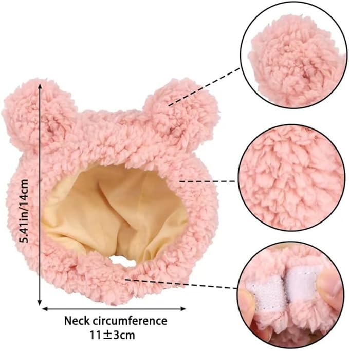 Cute Cat Hats 3-Pack - Banana Frog Pink Bear Costume Set for Kittens, Soft Breathable Dress Up Party Photo Props Accessories for Cats
