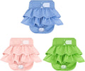 Reusable Dog Diapers Female 3 Pack Washable Highly Absorbent Doggie Diapers, Flexible Doggy Diapers Female, Leak-Proof Puppy Diapers for Dog Period Heat Incontinence Potty Training, XS