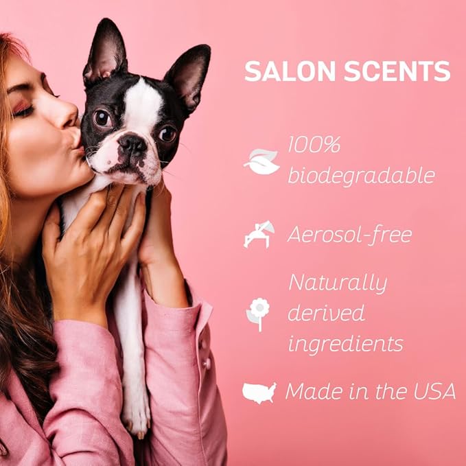 Bark2Basics Salon Scents Pet Grooming Cologne Spray - 8 oz, Natural Professional Grade Perfume for Dogs and Cats, Long Lasting, Deodorizing, Made in USA (Peach Fizz)