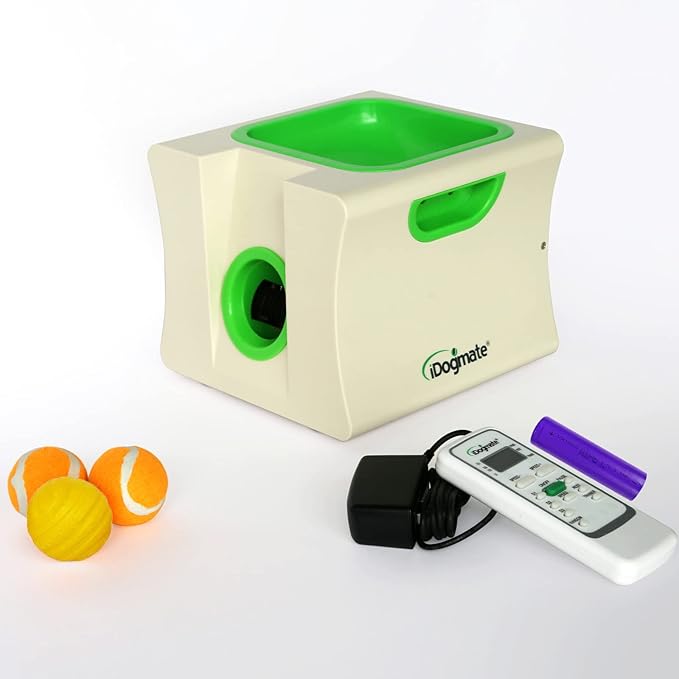 Ball Launcher for Dogs, Automatic Dog Ball Thrower for Mini Dog with Rechargeable (Small Ball Thrower for Dogs with 3 Balls)