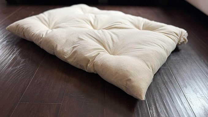 Rectangular Muslin Dog Bed Insert with Raw Cotton Filler, Natural Pet Bed Cushion Insert, Breathable Inner Pillow for Dog Bed Covers (Large 42"x29"x5")