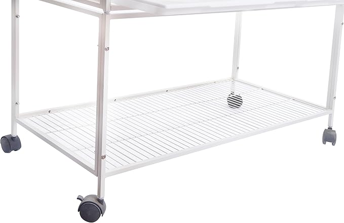 1F/2F/3F Stackable Center Divided Breeder Breeding Bird Flight Double Rolling Cage for Aviaries Canaries Cockatiels Lovebirds Finches Budgies Small Parrots. (White Vein, 3F)