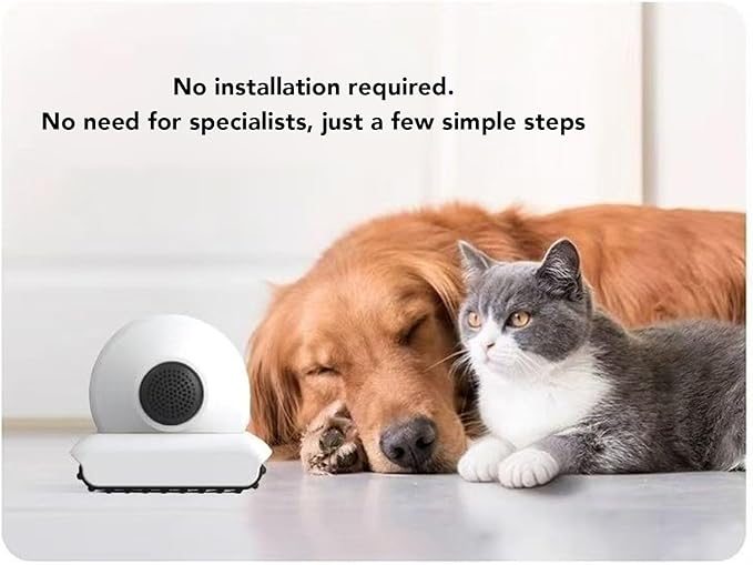 FOSA Home Security Camera on Wheels, Movable Pet Camera, WiFi Motion Detection 2 Way Talk Indoor Cam with APP Teasing Pet Functions