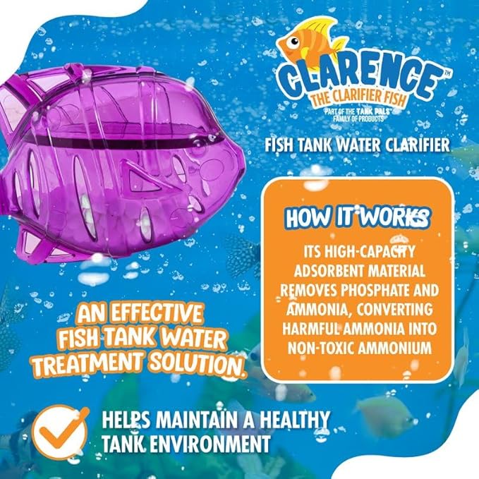 Aquarium Water Clarifier | Clear Cloudy Fish Tank Water Treatment, Safe for Freshwater & Saltwater Fish and Plants - Purple, 3 Pack