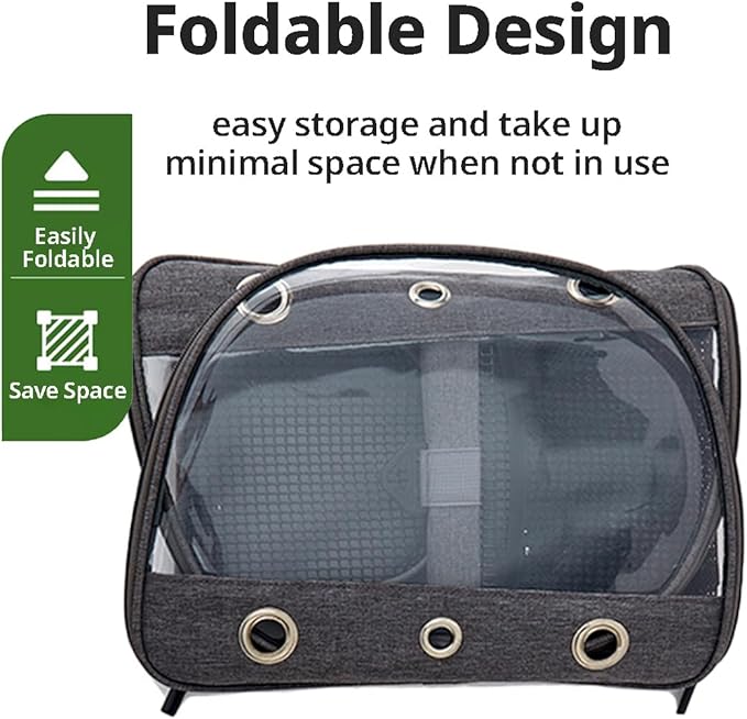 MANON ROSA Bird Carrier Backpack with Perch - Lightweight and Breathable Parrot Travel Cage with Stand Tray Shoulder Strap for Small Pets: Chinchillas, Hamsters, Squirrels, Bunnies, Kittens