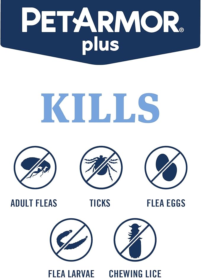 PetArmor Plus Flea and Tick Prevention for Dogs, Large Dog Flea and Tick Treatment, 1 Dose, Waterproof Topical, Fast Acting (45-88 lbs)