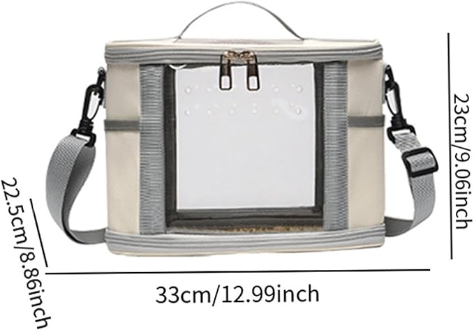 Bird Carrier Bag Bird Travel Cage Small Animal Carrier Guinea Pig Carrier for Budgies, Sugar, Glider Small Pets Lovebirds, Beige L