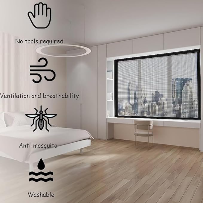 Cat Balcony Net Window Screen Mesh with Zipper Opening,Cat Safety Net Anti-Falling Netting for Balcony Window,Anti-Mosquito Insect Fly Screen Fiberglass Mesh (Black,59x59inch)