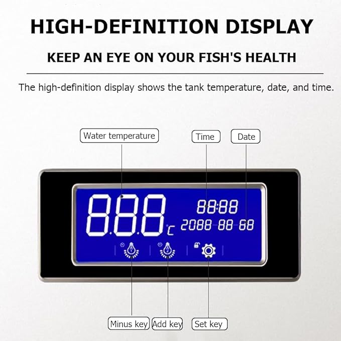 68 Gallon Aquarium Fish Tank,LCD Screen,Large Glass Fishbowl,Bottom Filtration,Heavy Duty Glass Aquarium Kit,Ultra-High-Definition Glass,Screen Display Fish Tan,F
