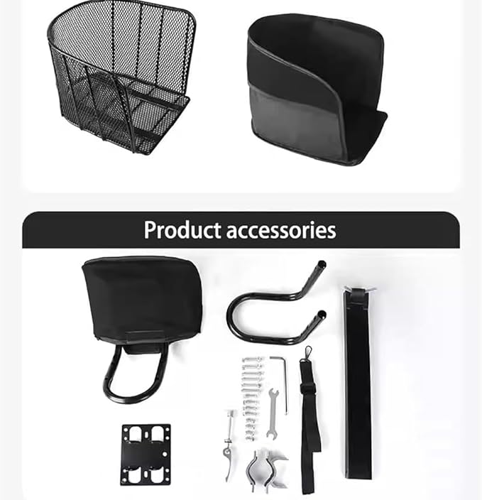 Pet Bike Basket for Small Dogs – Lightweight Steel Bicycle Dog Seat with 3-Sec Quick Release, Anti-Slip Clamp, Front Paw Perch & Padded Liner