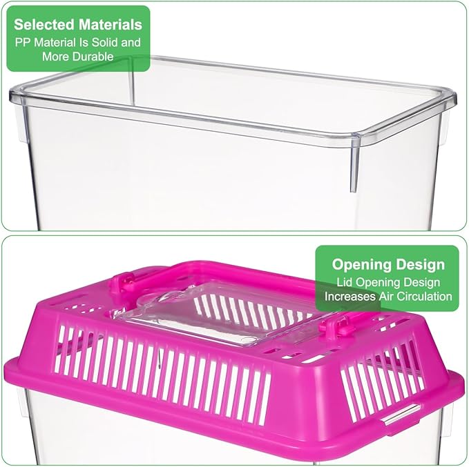 YARNOW 4pcs Portable Handheld Aquarium for Turtles Pet Tank Lightweight Reptile Carrier for Fish Hamsters and Pets Mixed