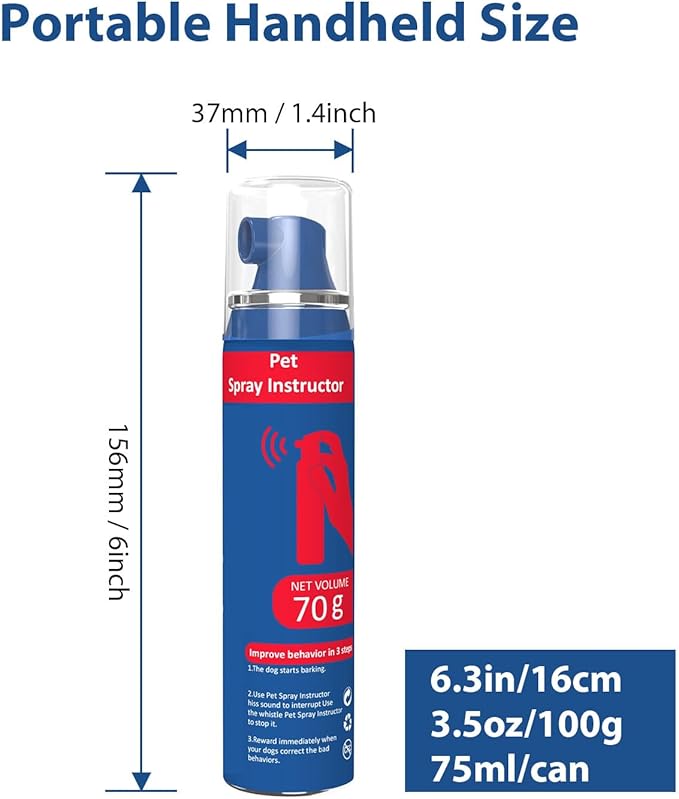 Pet Instructor Spray for Dog, 75ml Spray Corrector Dog Trainer, Safe Humane & Effective Stop Barking, Jumping Up, Food Stealing, Dog Fights & Attacks, Help Stop Unnecessary Dog Behaviour (4 Pack)