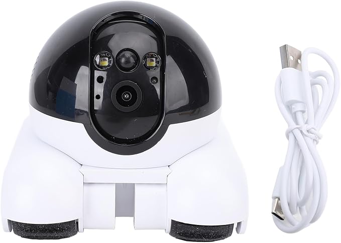 Pomya Home Camera Robot on Wheels, 1080P Double Lens Movable Pet Camera, App Remote Control, One Key Following Shots, Two Way Talking for Family Use