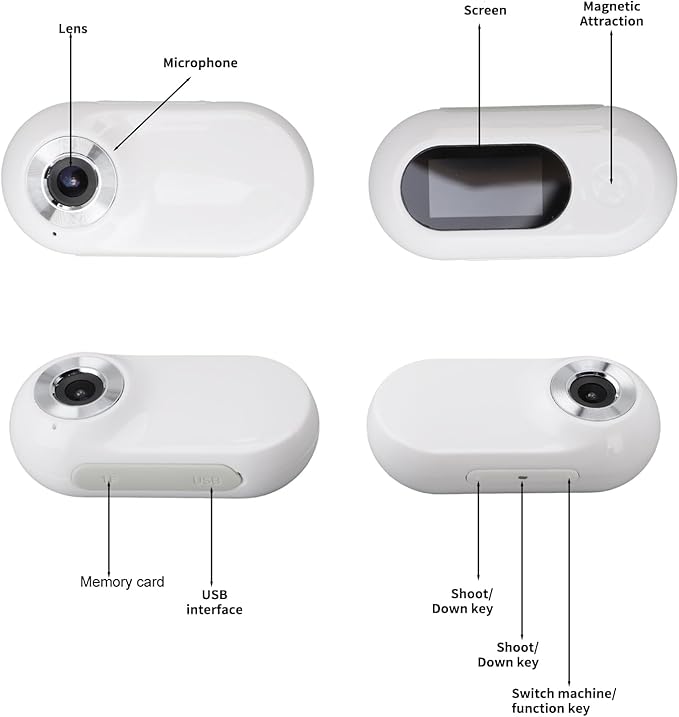 1080P Dog Collar Camera, Wireless Pet Camera with 0.96 inch LCD Display, 170° Wide Angle, USB Rechargeable Mini Camera for Dogs Cats