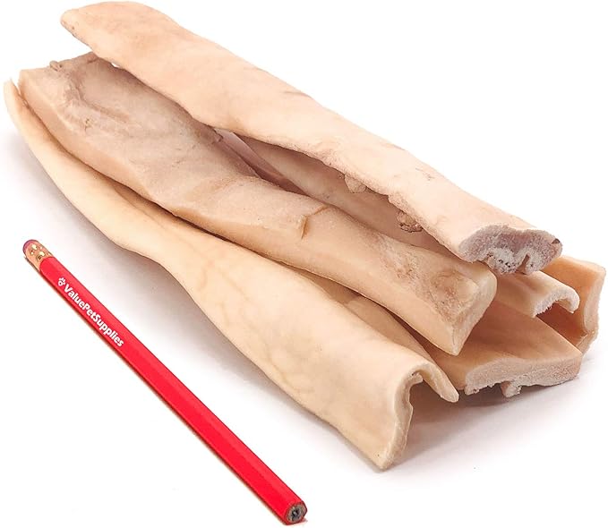 ValueBull Beef Cheek Slices, Long Lasting Dog Chews, Thick 9-10 Inch, 80 Count Bulk Pack - Long Lasting Dog Chews, Rich in Collagen, Single Ingredient, Cleans Teeth