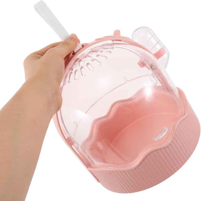 Portable Parrot Travel Cage with Large Ventilated Space, Lightweight Outdoor Bird Carrier for Small to Medium Birds, Pink Parakeet Travel Cage for Outdoor Use