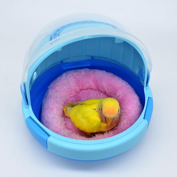 Mipcase Handheld Parrot Travel Cage with Design and Soft Fleece Nest Pad, Portable Small Bird Carrier Suitable for Budgies, Cockatiels, and Young Birds