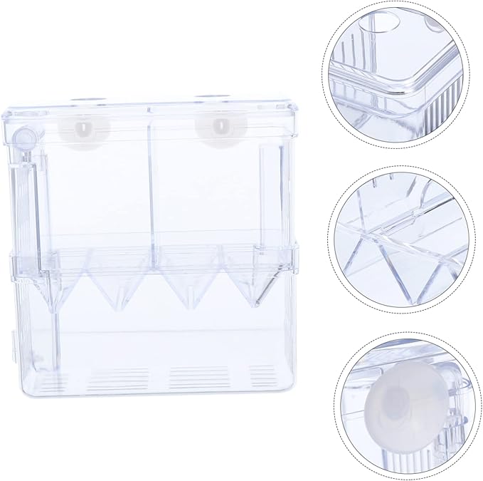 Breeding Tank Aquarium Box Dual Room Isolation Incubator for Fish Hatchery Safe Cup Design for Fry and Fish Easy to Clean Breeder Box