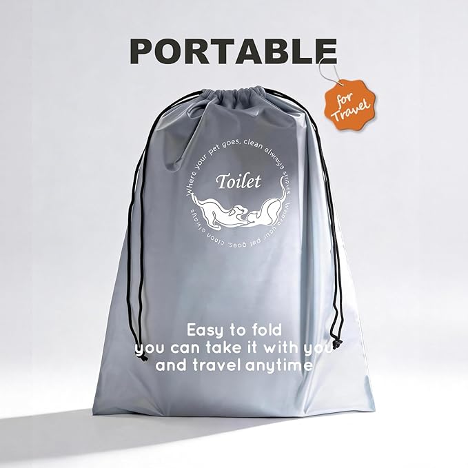 Dog Litter Box, Pee Pad Holder Foldable, Indoor Dog Potty Tray for Puppy & Medium Dogs, High Walls, Seamless, No Assembly, Waterproof, Easy to Clean, No Spill,Portable for Travel